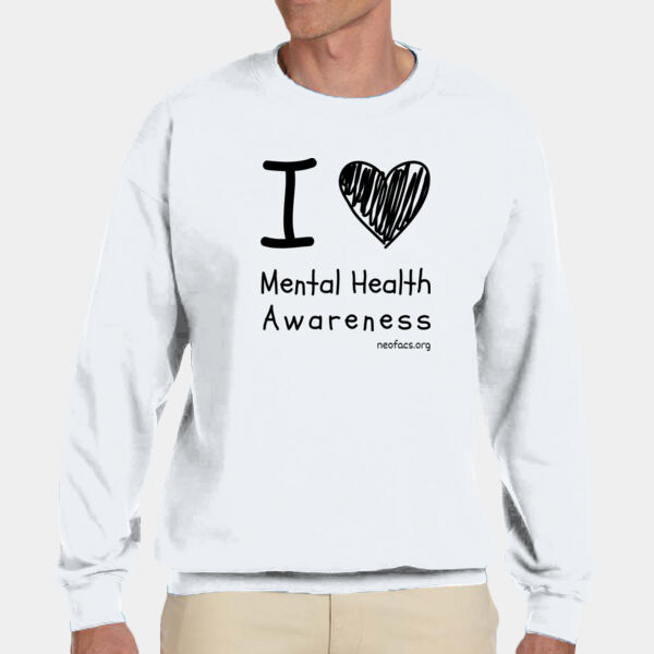I Love Mental Heath Awareness Crewneck (Black Text) Thumbnail