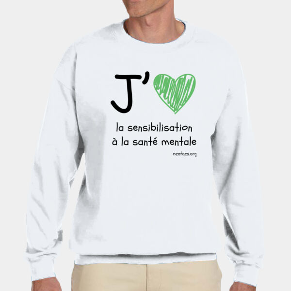 J’aime Sensibilisation a la Sante Mentale Crewneck (Black and Green) Thumbnail