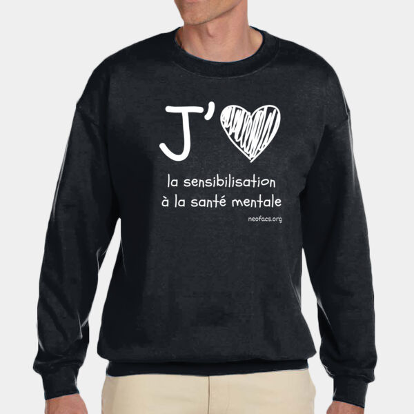 J’aime Sensibilisation a la Sante Mentale Crewneck (White) Thumbnail