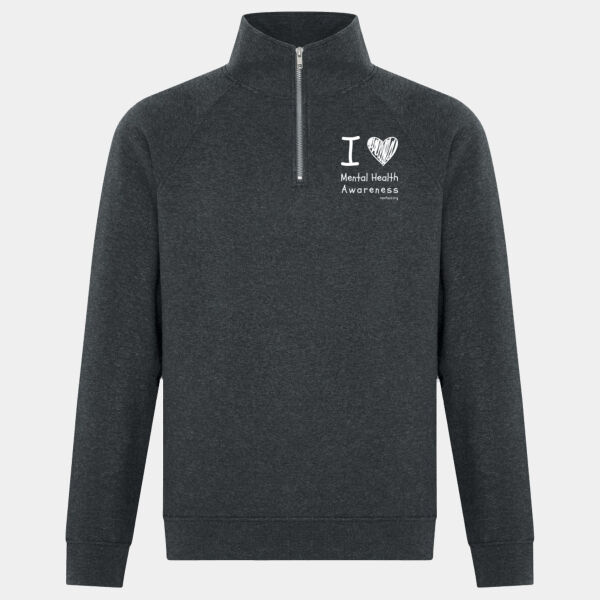 I Love Mental Heath Awareness zip up sweater (White text) Thumbnail