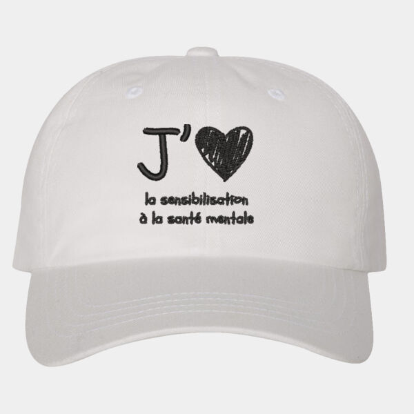 J’aime Sensibilisation a la Sante Mentale dad cap (Black EMB) Thumbnail